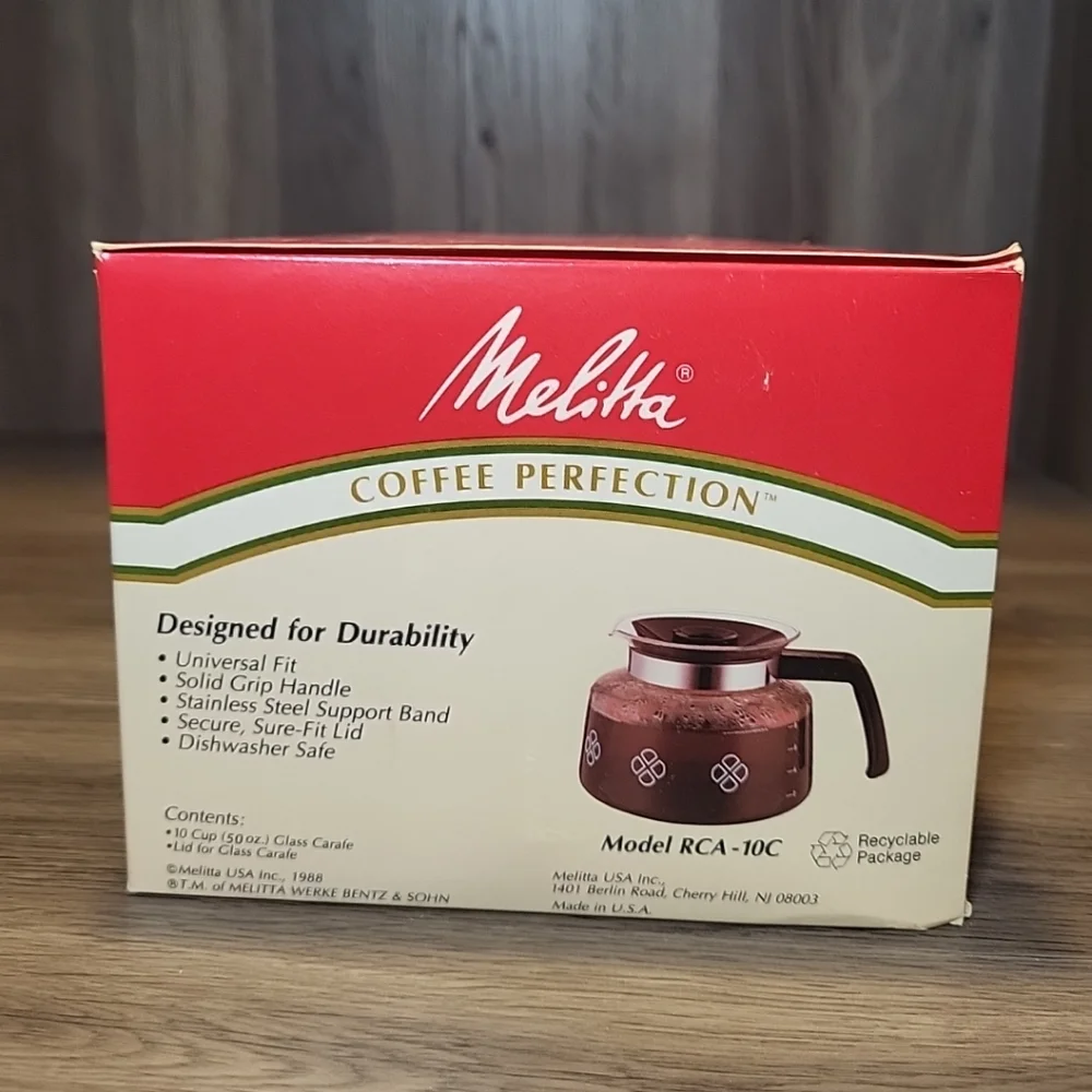Vtg Melitta Coffee Perfection Universal Replacement Carafe Pot 10 Cup